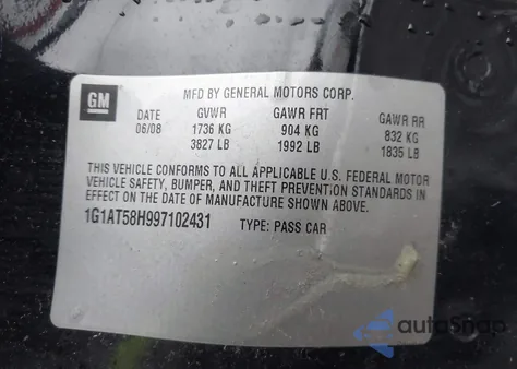 2009 Chevrolet Cobalt Lt z USA, uszkodzony, nr VIN 1G1AT58H997102431